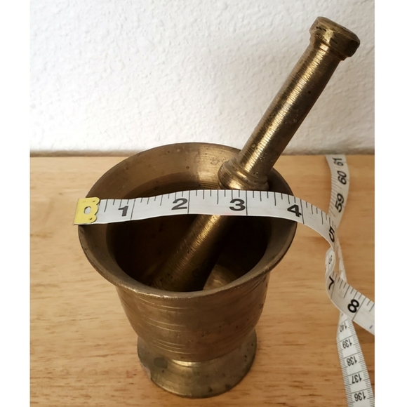 Vintage Brass Mortar and Pestle Chalice Apothecary - Picture 6 of 7
